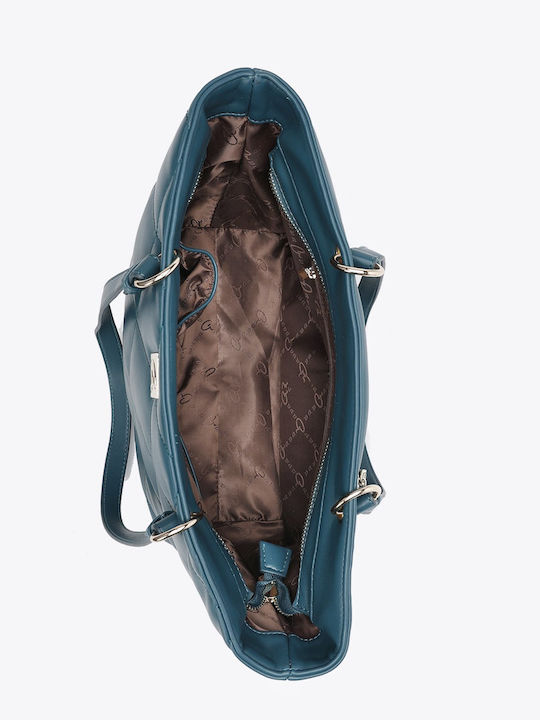 Griffe Damentasche Schultertasche Petrol Blau