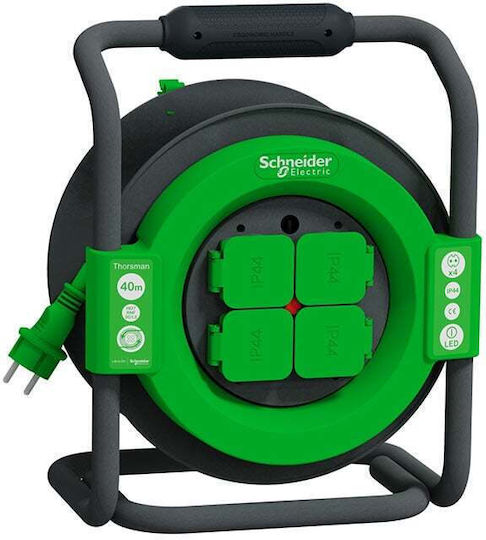Schneider Electric 4 Plätze mit Kabel 25m Durchmesser 3 x 2.5mm² Wasserdicht Schwarz