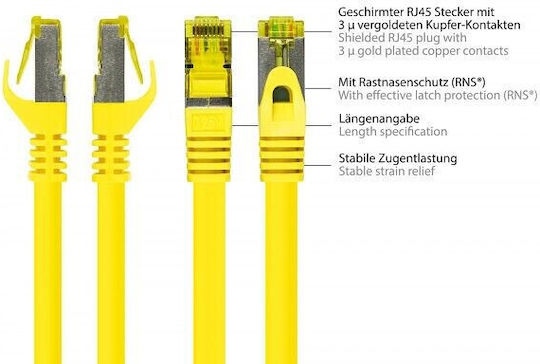 Good Connections S/FTP Cat.7 (10Gbps) Καλώδιο Δικτύου Ethernet 0.5m Κίτρινο