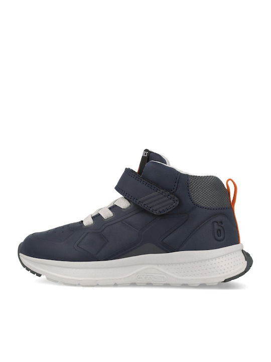 Anatomic Leather Kids Ankle Boots with Hoop & Loop Closure Blue