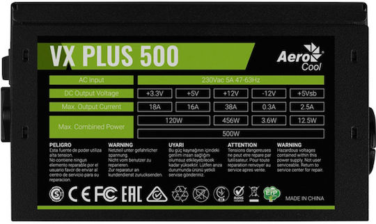 Aerocool VX Plus Stealth 500 500W Schwarz Computer-Netzteil Voll verkabelt