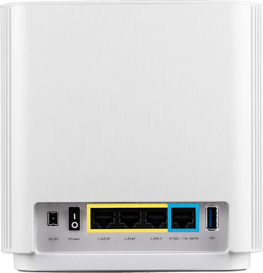 Asus ZenWiFi AX (XT8) White v1 WiFi Mesh Network Access Point Wi‑Fi 6 Tri Band (2.4 & 5 & 5GHz) σε Διπλό Kit