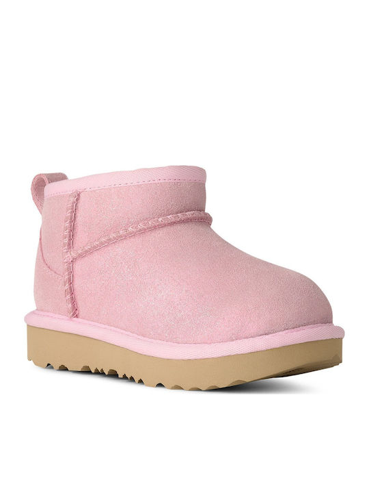 Classic Ultra Mini Ghete Copii din Suede cu Fermuar Roz