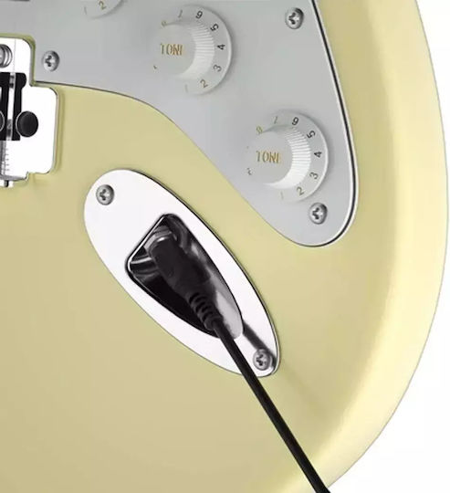 Donner Set Elektrische Gitarre Stratocaster Weiß mit Tasche