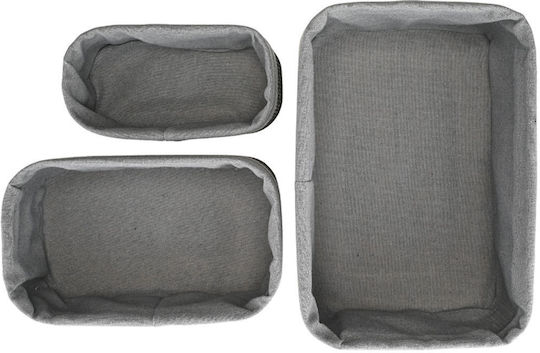 Estia Bamboo Essentials Καλάθι Αποθήκευσης Bamboo Μαύρο 30.4x20.5x12.2cm 3τμχ