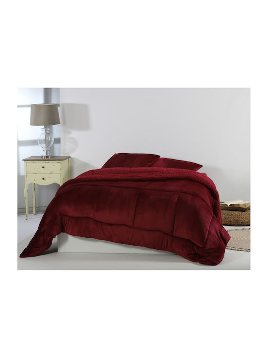Silk Fashion Duvet Cover Queen 240x260cm Solid Burgundy 280 GSMGsm