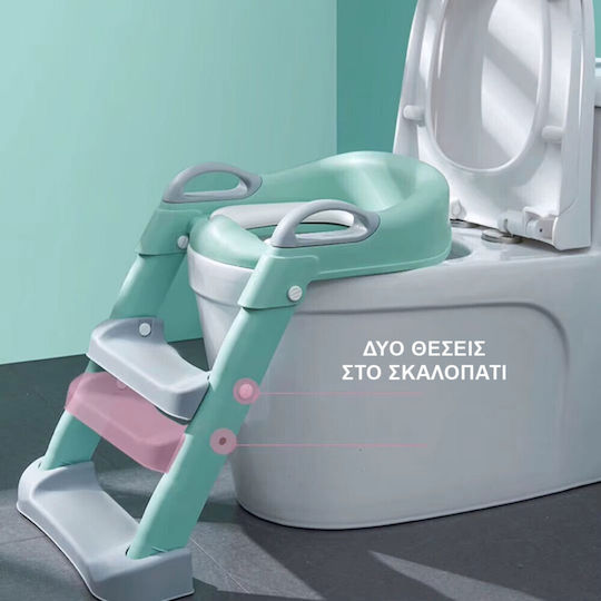 Loomy Zola Kleinkinder-Toilettensitz Grau Mit Stufe mit Griffen & Mit abnehmbarem Kissen