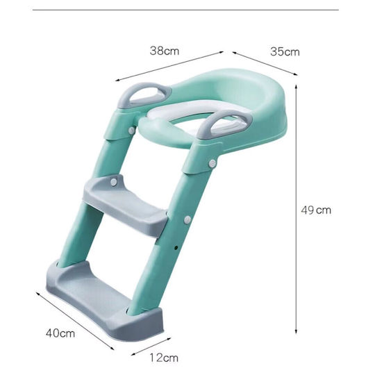 Loomy Figga Kleinkinder-Toilettensitz Blau Mit Stufe Mit Griffen & Mit abnehmbarem Kissen