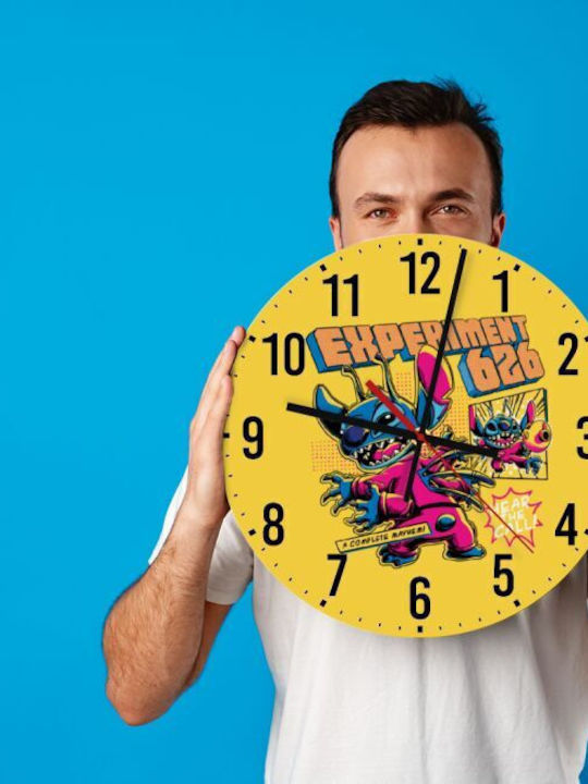 Koupakoupa Kinder Wanduhr Stitch Experiment 626 Hölzernes 30εκ.