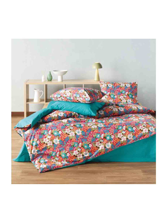 Kentia Duvet Cover Set Cotton Single with Pillowcase 165x245 Versus Multicolored