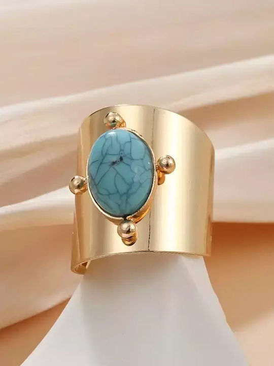 Damen Ring mit Steinen Vergoldet
