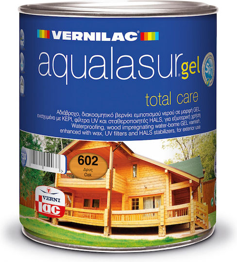 Vernilac Aqualasur Gel Βερνίκι Εμποτισμού 602 Δρυς Σατινέ 750ml