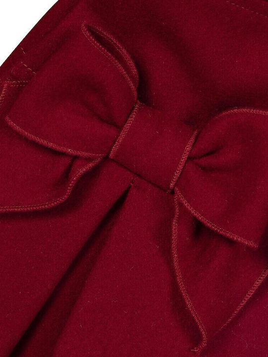 Kids Long Coat with Hood Burgundy