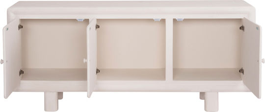 Μπουφές Ξύλινος Υπολευκό 140x38x64cm