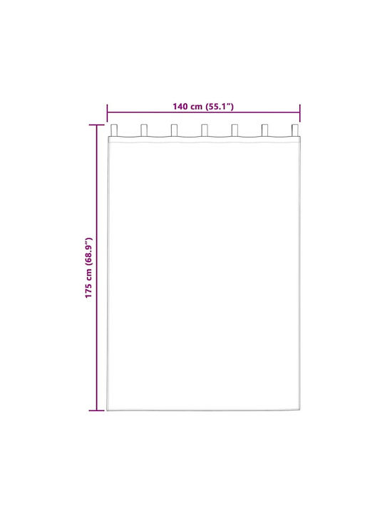 vidaXL Set Curtains Blackout Window with Tab Top Beige 140x175cm
