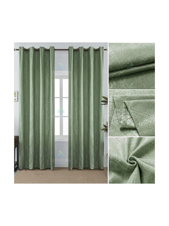 My Home Luxury Perdea Cu Capse Verde 140x270cm