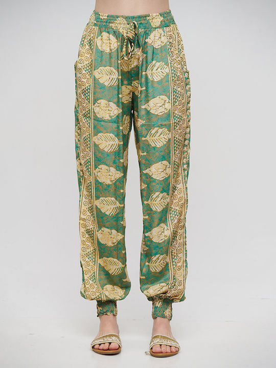 Ble Resort Collection Pantalonă De Plajă Verde/Cafea Ble Resort Collection Pantalonă De Plajă Verde/Cafea