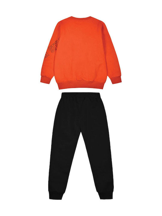 Kids Sweatpants Set Red 2pcs Jump Kick Move