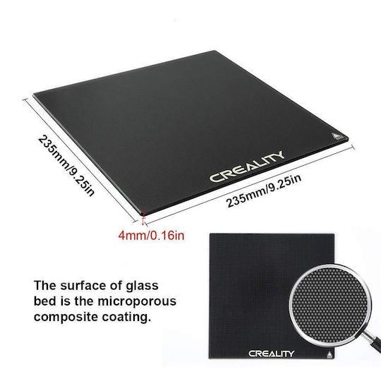 Suprafață de Imprimare din Sticlă pentru Imprimantă 3D 235 X 235 X 4 Mm Ender-3 Ender-3 Pro Ender-3x Ender-5 Cr-20 Cr-20 Pro Rezistentă la Zgârieturi Ușor de Curățat