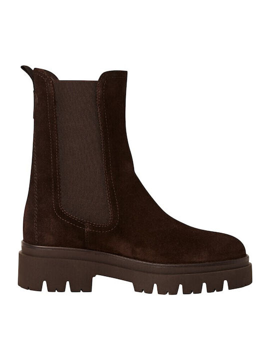 Leather Women's Ankle Boots Brown