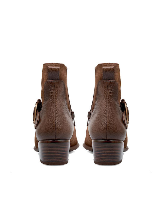 Leather Women's Ankle Boots Tabac Brown