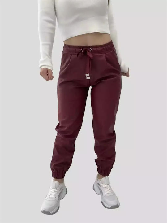 Women's Fabric Trousers Bordeaux
