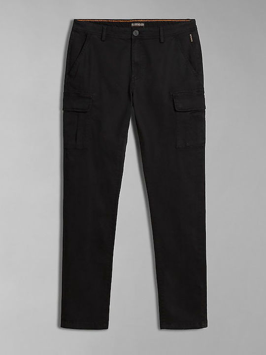 Yasuni Trousers Cargo Elastic in Regular Fit Black