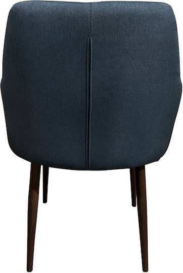 Luzia Dining Room Fabric Chair Grey/walnut 57x60x78cm