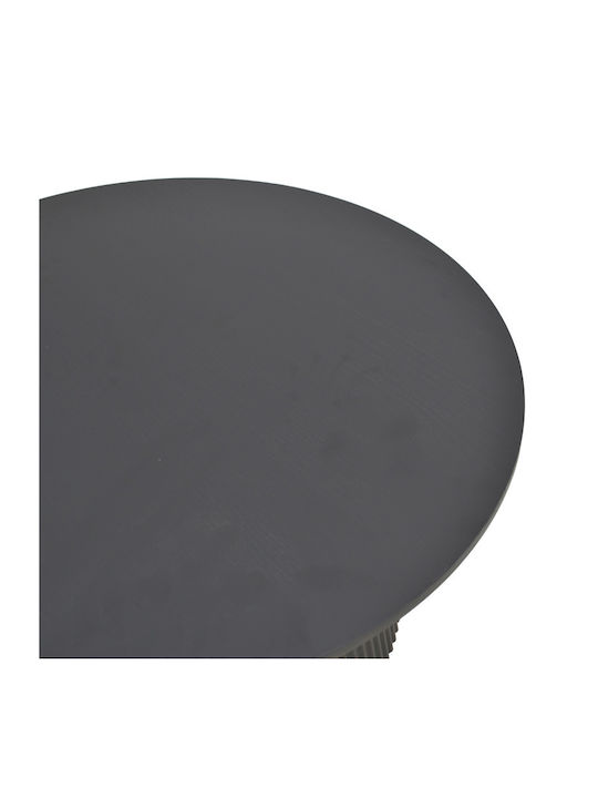 Round Side Table Dovel from Solid Wood Black L70xW70xH40cm.