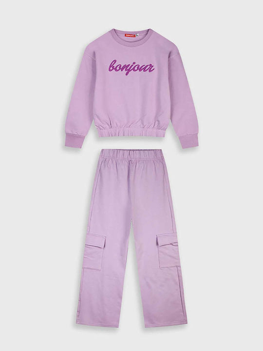 Kinder Sweatpants Set - Jogginganzug Lilac 2Stück Bonjour