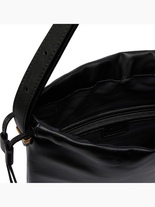 Klassische Leder Damen Beutel Schwarz