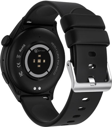 Weofly Curve 46mm Smartwatch με Παλμογράφο (Μαύρο)