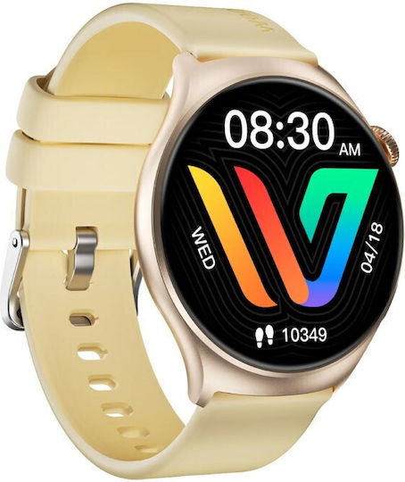 Weofly Curve 46mm Smartwatch with Heart Rate Monitor (Gold)