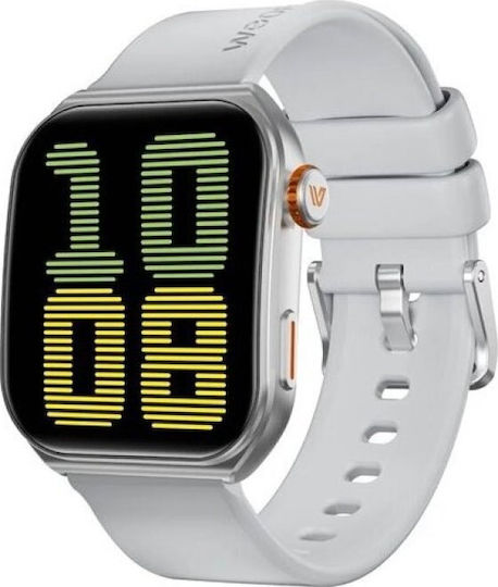 Weofly Edge 2 Aluminium 45mm Smartwatch με Παλμογράφο (Ασημί)