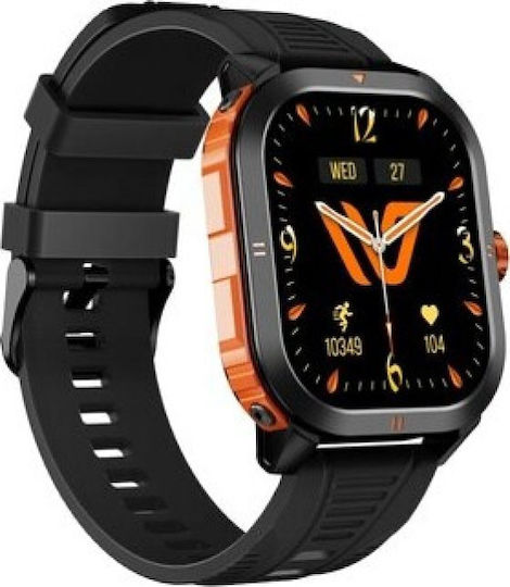 Weofly Pioneer 46mm Smartwatch with Heart Rate Monitor (Orange)