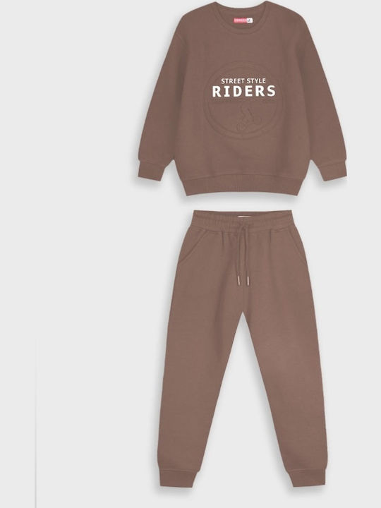 Kids Sweatpants Set Coffee 2pcs