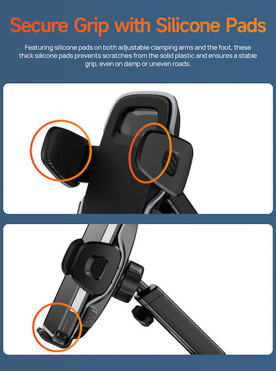 Ulefone Armor Mount Поставка за Мобилен Телефон за Кола с регулируеми куки Черна