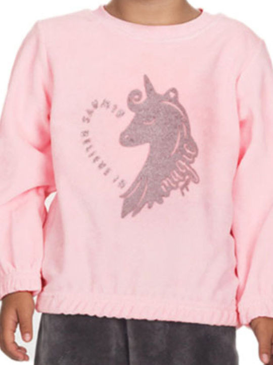 Kids Sweatpants Set Pink 2pcs Believe