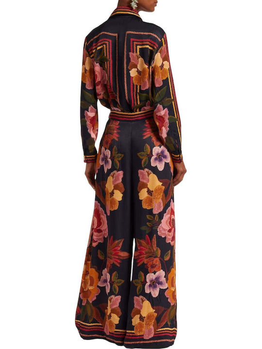 Women's High-waisted Fabric Trousers Floral