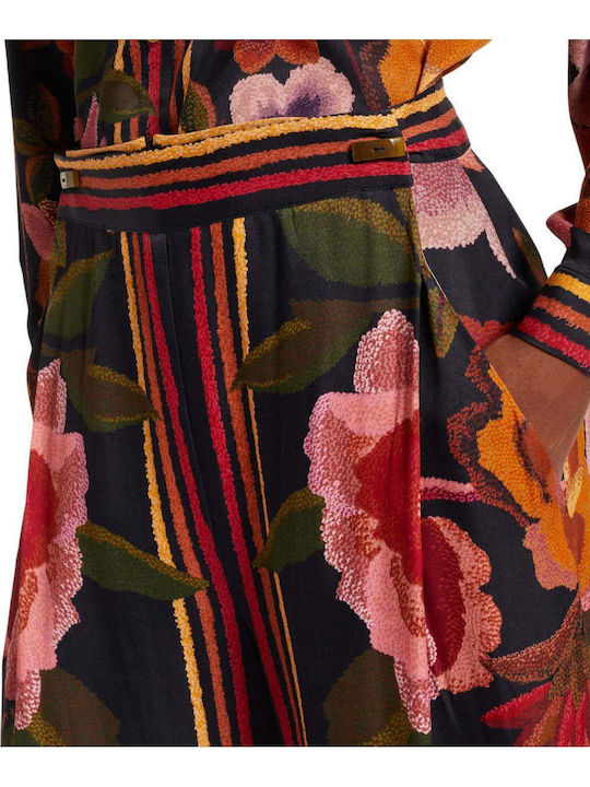 Women's High-waisted Fabric Trousers Floral