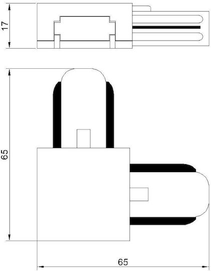 Vivalux LINK-L Track Connector for Lighting Fixtures Black VIV004075