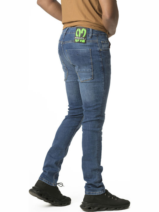 Men's Jeans Pants Elastic with Slim Application Middle Blue