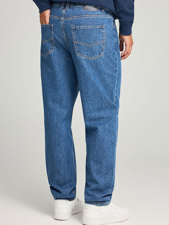 Men's Jeans Pants with Loose Tapered Fit Washed Effects