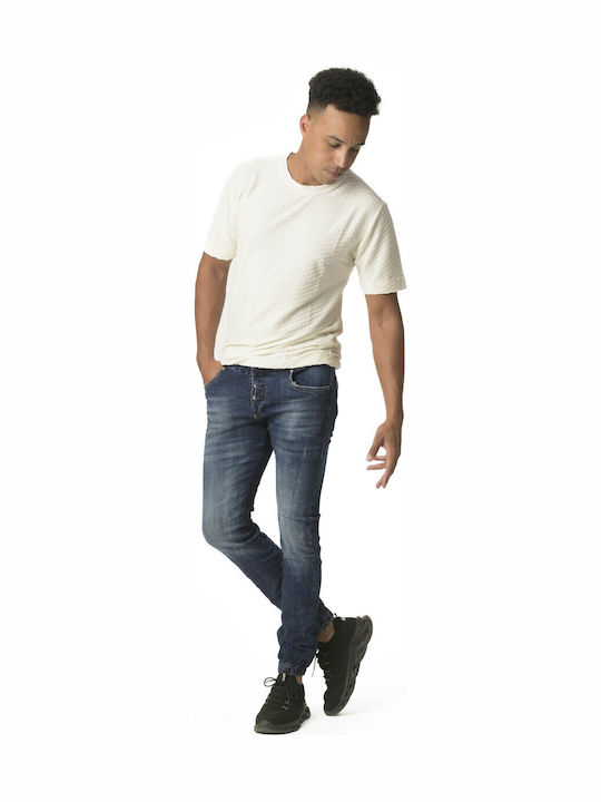 Ανδρικό Παντελόνι Τζιν Cargo Middle Blue
