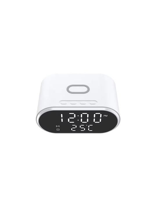 Tabletop Digital Clock With Alarm Clock & Wireless Charging White 99913304