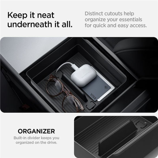 Spigen Tesla Armrest Console Organizer Black Tesla Model 3 2024 Acp07409