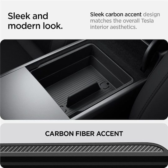 Spigen Tesla Armrest Console Organizer Black Tesla Model 3 2024 Acp07409