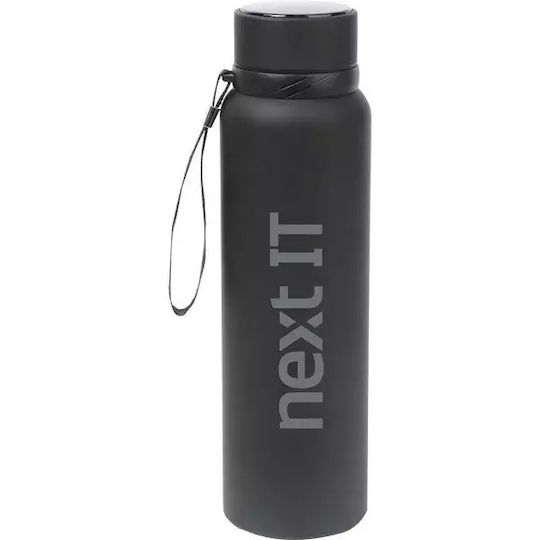 Temperature Display Screen Bottle Thermos Stainless Steel 1lt Black