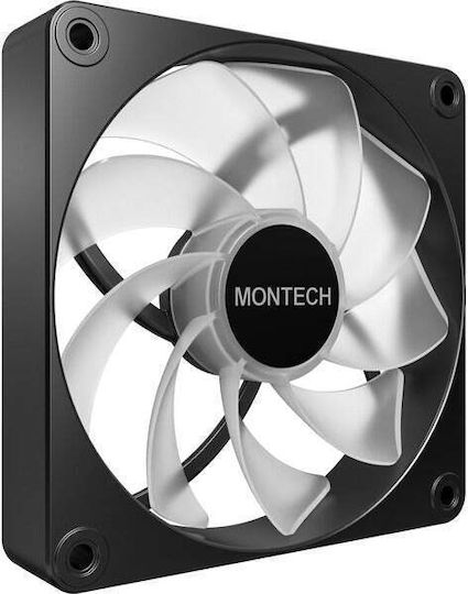 Montech GF120R V2 Reverse Blade Case Fan (1600rpm / 70.8cfm) with ARGB Lighting and 3-Pin / 4-Pin PWM Connection 3pcs