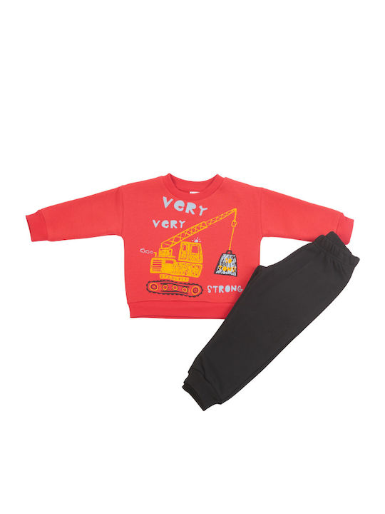 Kids Sweatpants Set Red 2pcs